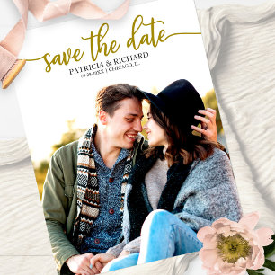 Carte Postale Élégante calligraphie mariage photo save the date
