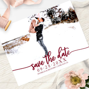Carte Postale Élégante calligraphie mariage photo save the date
