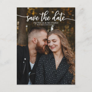 Carte Postale Élégante calligraphie mariage photo save the date