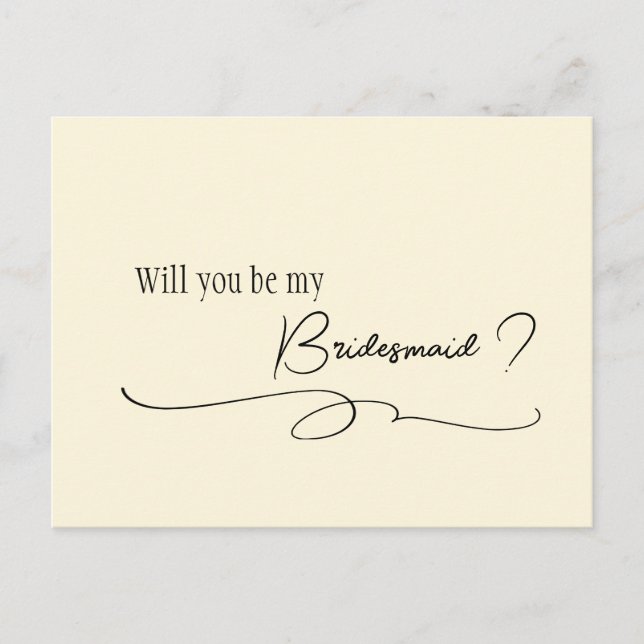 Carte Postale Élégante Calligraphie minimale Proposition d'une d (Devant)