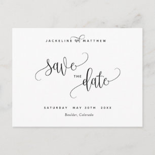 Carte Postale Élégante calligraphie moderne Mariage Enregistrer 