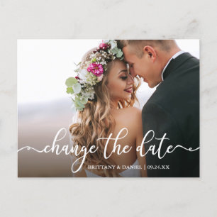 Carte Postale Élégante Calligraphie Modifier La Date Nouvelle Da