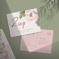 Elégante couleur rose pâle rose RSVP