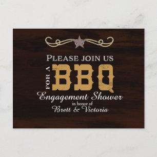 Carte postale élégante de fiançailles de BBQ Weste