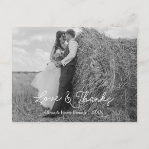 Carte postale élégante de Merci Mariage