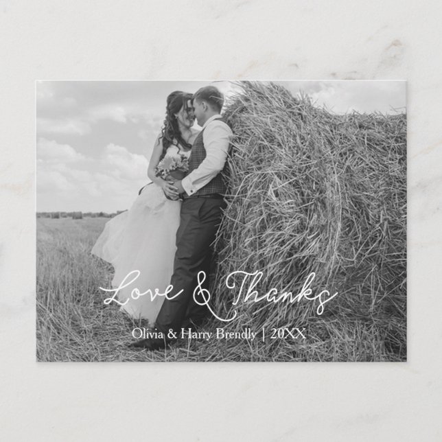 Carte postale élégante de Merci Mariage (Devant)