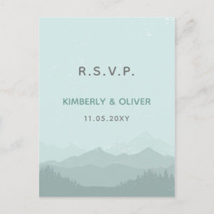 carte postale élégante de rsvp d'invitations de