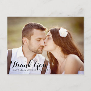 Carte postale élégante du Merci Mariage scénarisé