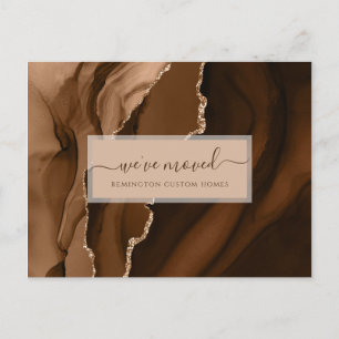 Carte Postale Élégante entreprise Nous avons déplacé Gold Gemsto