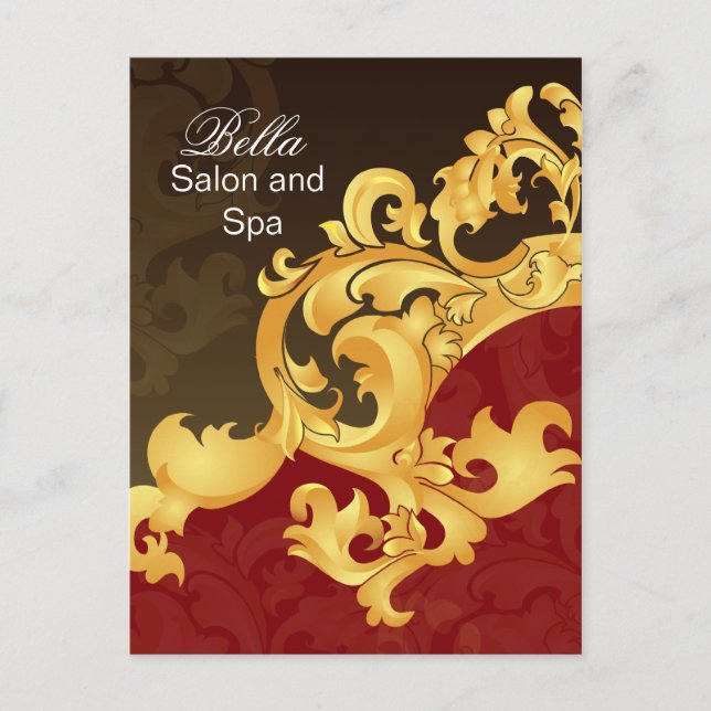 Carte Postale élégante entreprise rouge florissante MerciYou Car (Devant)