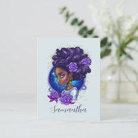 Élégante femme Afro Rose violette