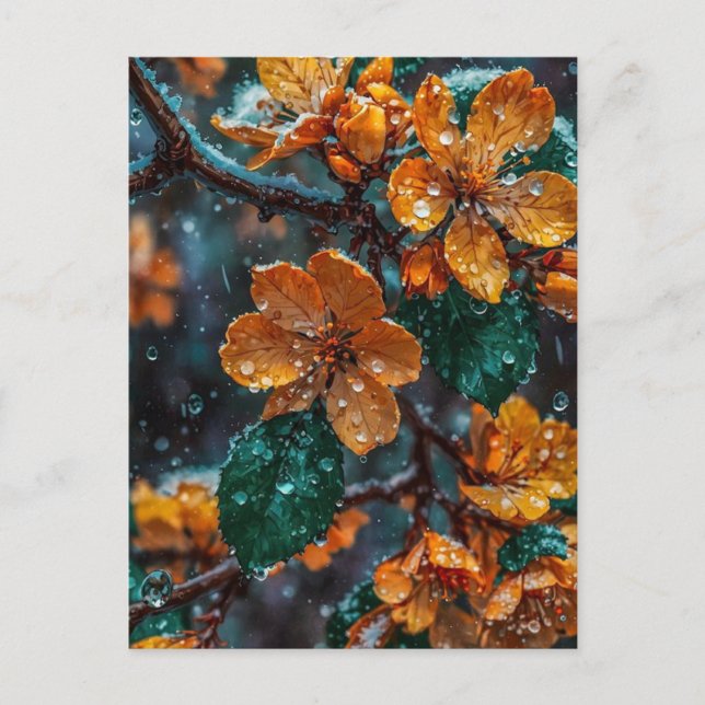Carte postale élégante Fleur de cerisier rose - Ch (Devant)