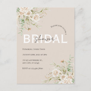 Carte postale élégante florale pour la douche de l