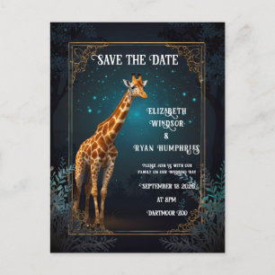 Carte Postale Elégante Giraffe rose Faire-part de mariage photo