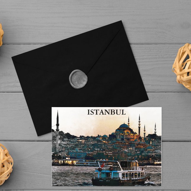 Carte Postale Elégante Istanbul Turquie Sainte-Sophie Architectu (Istanbul Turkey City View Postcard)