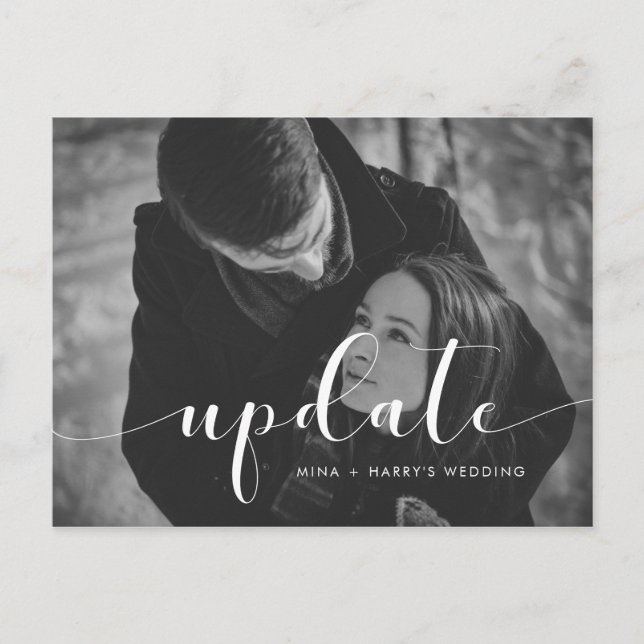 Carte Postale Élégante mise à jour de mariage photo faire-part (Devant)