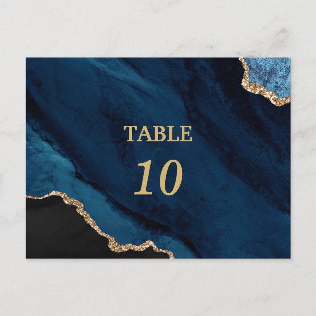 Carte postale élégante moderne numéro de table en  (Devant)