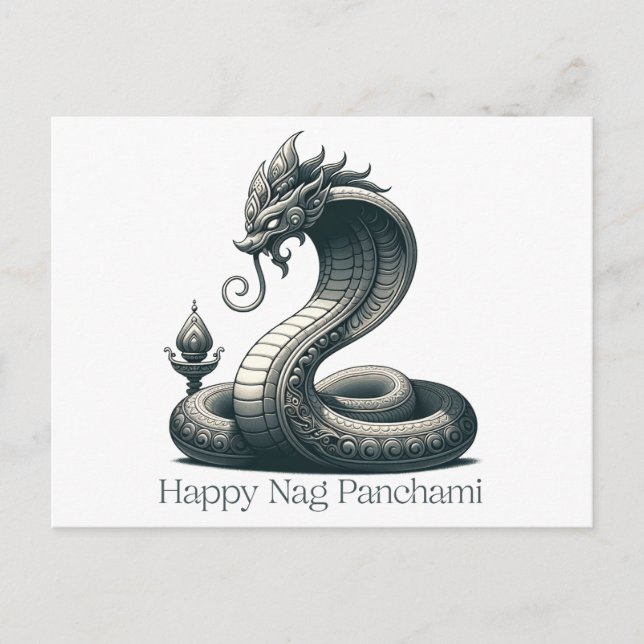 Carte Postale Élégante Naga Panchami Cobra (Devant)