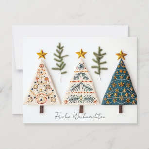 Carte Postale Elégante Nordic Sapins de Noël