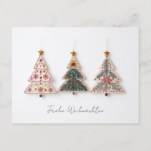 Carte Postale Elégante Nordic Sapins de Noël