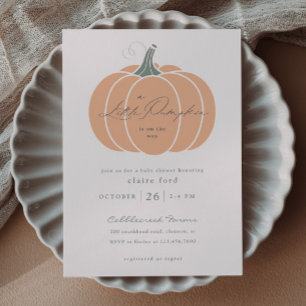 Carte Postale Élégante petite citrouille orange Baby Shower d'au