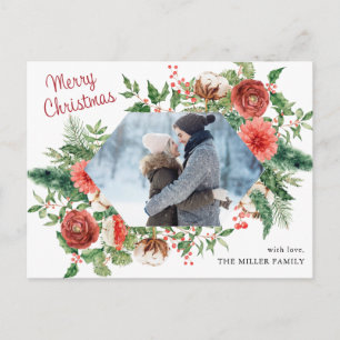 Carte Postale Élégante photo de Noël pour les fêtes