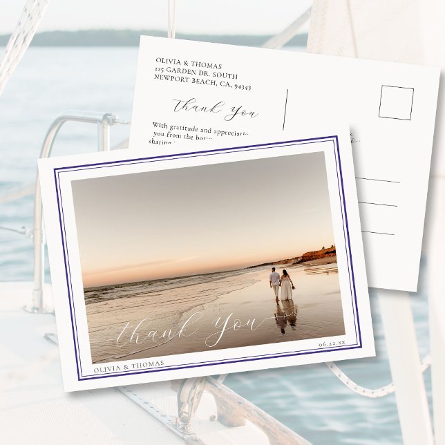 Carte Postale Elégante plage Destination Mariage nautique Photo (Créateur téléchargé)