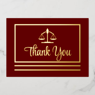 Carte postale élégante remerciement avocat feuille