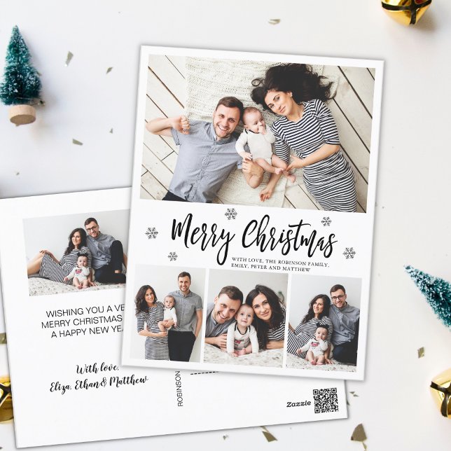 Carte Postale Élégante Typographie Script Collage Noël (Créateur téléchargé)