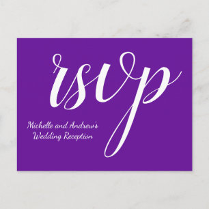Carte postale élégante violette "rsvp"