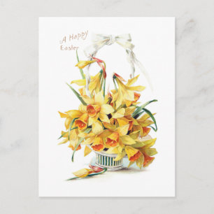 Carte Postale Élégantes Daffodiles de Pâques Vintages