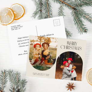 Carte Postale Élégantes deux photos de vacances de Noël