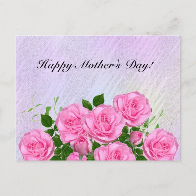 Carte Postale Élégantes Roses,Colorées,Abstraites (Devant)