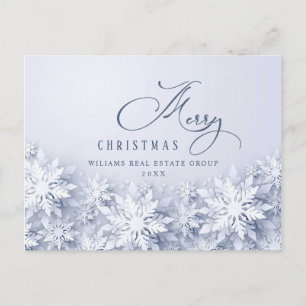 Carte Postale Élégants Snowflakes Entreprise Noël