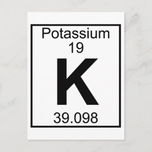 Carte Postale Élément 019 - K - Potassium (Complet)
