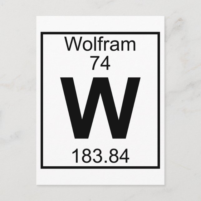 Carte Postale Élément 074 - W - Wolfram (complet) (Devant)