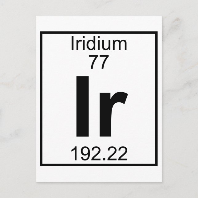 Carte Postale Élément 077 - Ir - Iridium (Complet) (Devant)