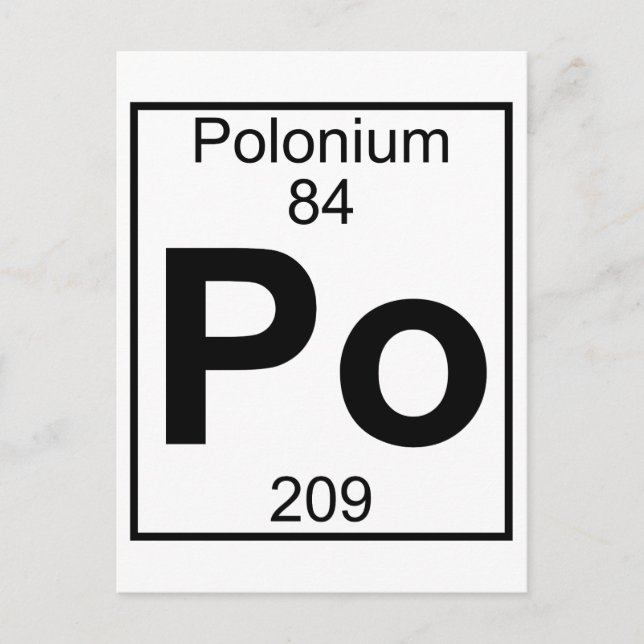 Carte Postale Élément 084 - Po - Polonium (Complet) (Devant)