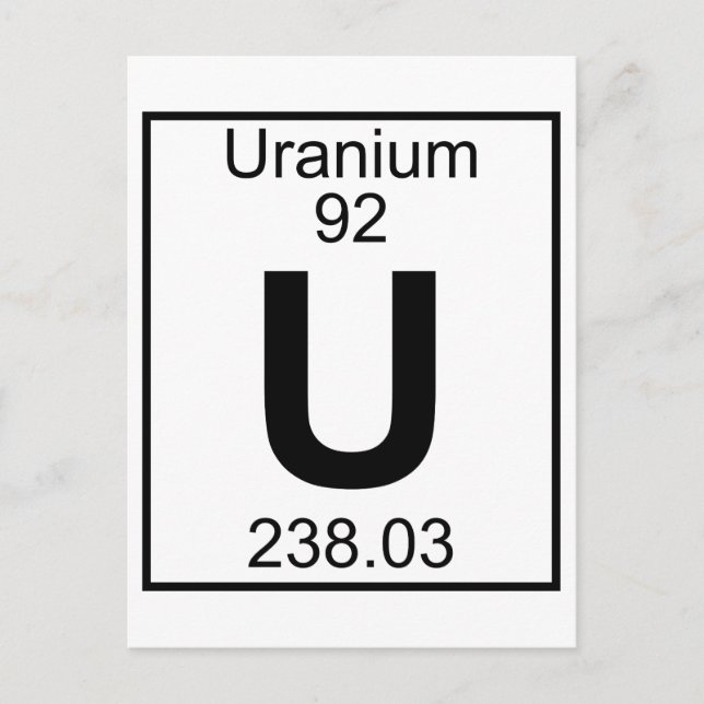 Carte Postale Elément 092 - U - Uranium (Devant)