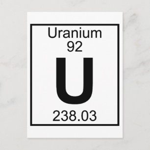 Carte Postale Elément 092 - U - Uranium (Full)