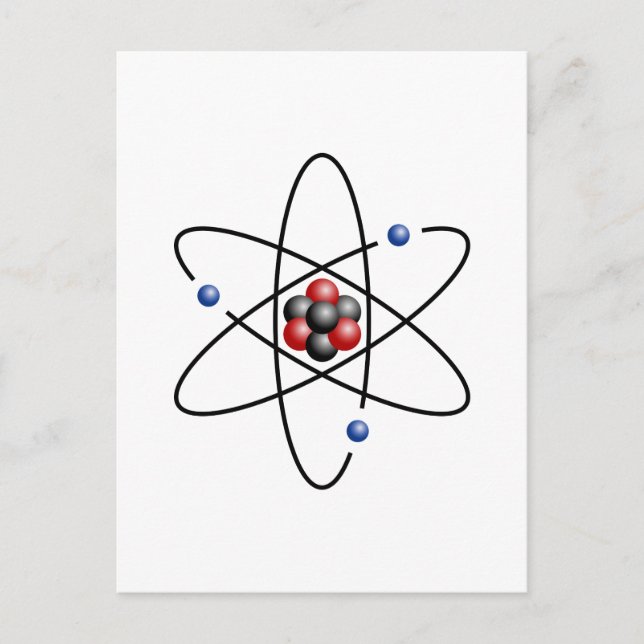 Carte Postale Élément chimique lithium Atom Numéro atomique 3 (Devant)