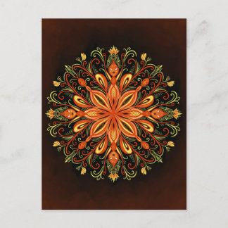 Carte Postale Élément de feu Mandala - Créateur de flamme kaléid