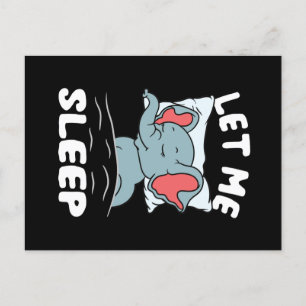 Carte Postale Eléphane dormant Laissez-moi dormir