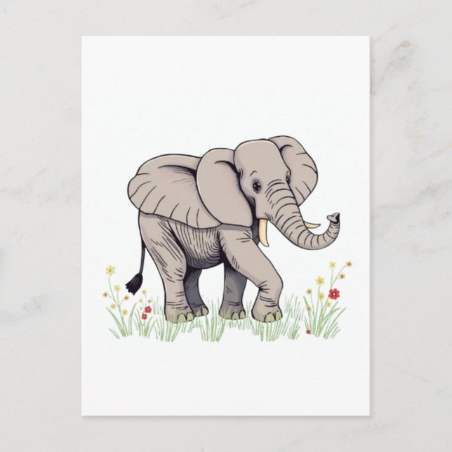 Carte Postale Eléphant (Devant)