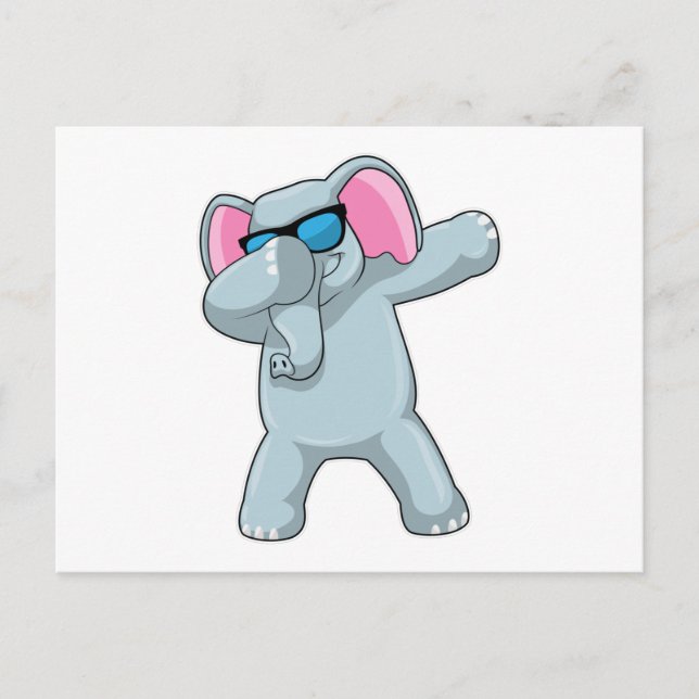 Carte Postale Elephant à Hip hop Dance Dab (Devant)