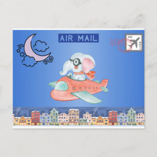 Carte postale Elephant Airmail