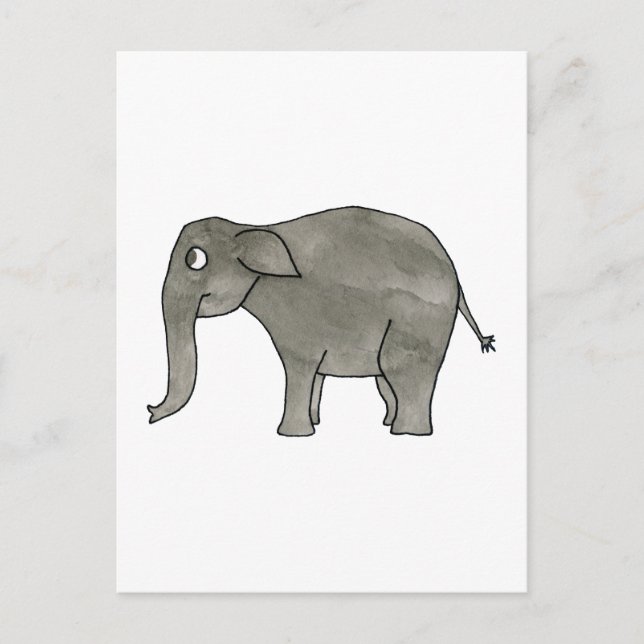 Carte Postale Eléphant asiatique. (Devant)