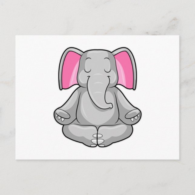Carte Postale Eléphant au yoga en jambe (Devant)