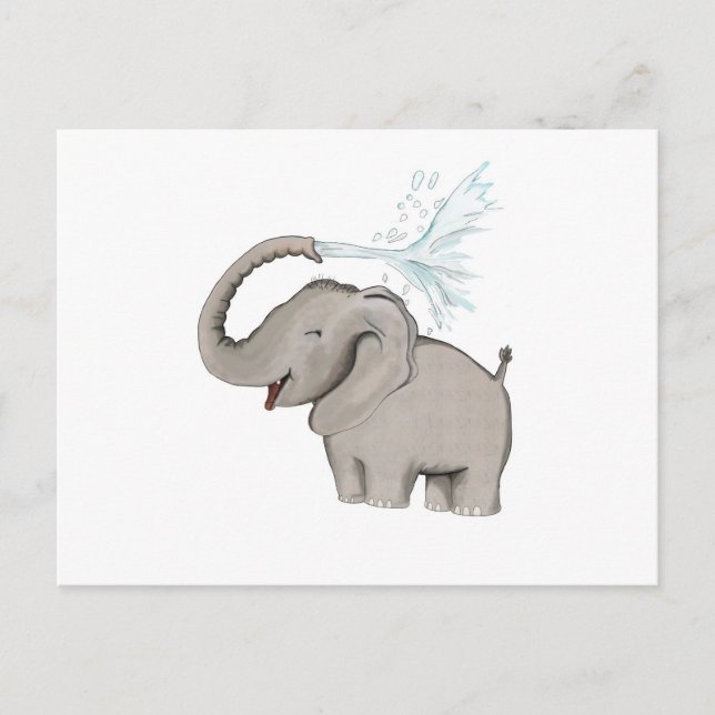 Carte Postale Elephant AVAL (Devant)