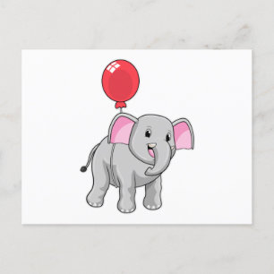 Carte Postale Eléphant avec ballon